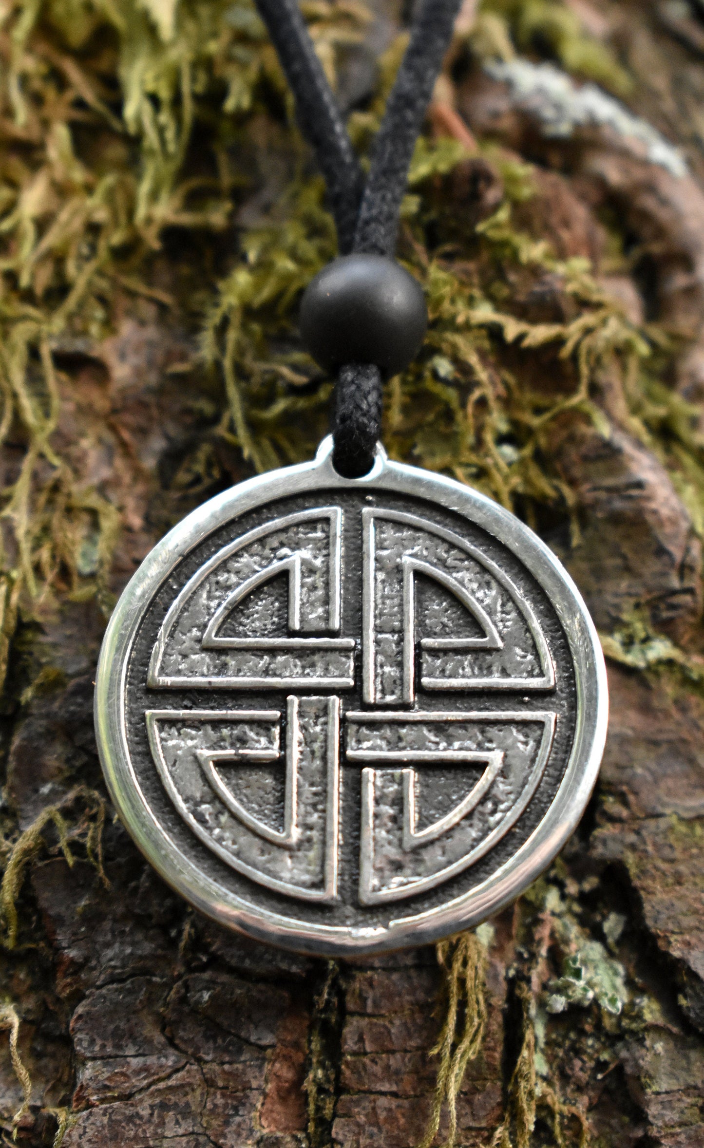 Sterling Silver Shield Knot Pendant - Double Sided