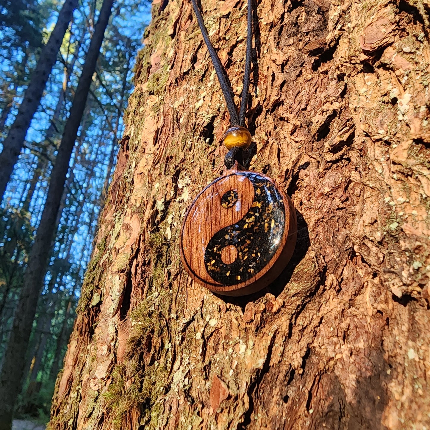 Yin Yang  with Black Tourmaline - Tigers Eye