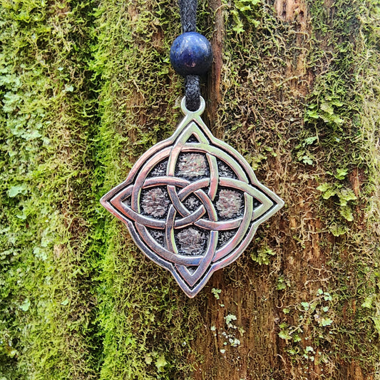 Sterling Silver Witches Knot Pendant - Double Sided